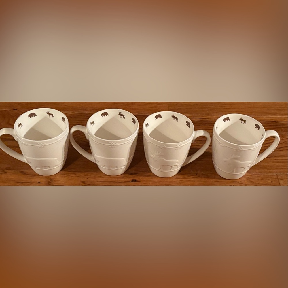 White River Coffee Mug Collection Bass Pro Shops - Set of 4, NWOT